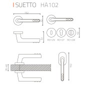 Дверная ручка HA102RO12 NB SUETTO цвет никель, кристаллы Swarovski 2 штуки