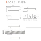 Дверная ручка HA104RO11 NB-CR/NB AZUR цвет никель, глянцевый хром 2 штуки