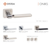 Дверная ручка HA108RO11 NB-CR/NB ONIKS цвет никель, глянцевый хром 2 штуки