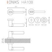 Дверная ручка HA108RO11 NB-CR/NB ONIKS цвет никель, глянцевый хром 2 штуки