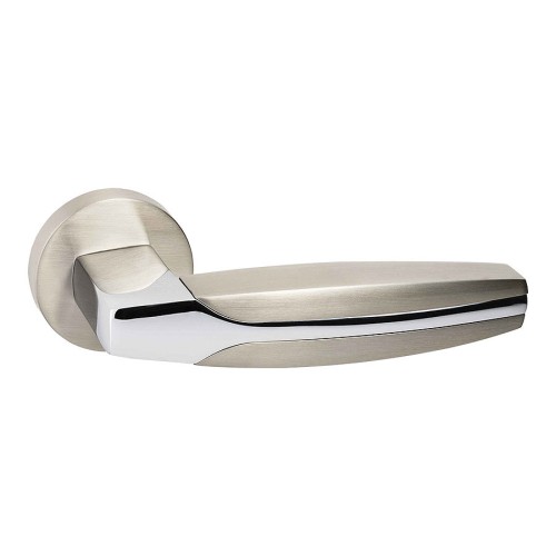 Дверная ручка HA114RO12 NB-CR/NB DIONE цвет брашированный никель, глянцевый хром 2 штуки 