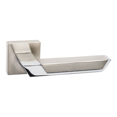 Дверная ручка HA117RO11 NB-CR/NB PANDORA цвет брашированный никель, глянцевый хром 2 штуки 