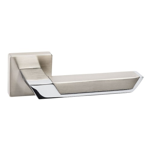 Дверная ручка HA117RO11 NB-CR/NB PANDORA цвет брашированный никель, глянцевый хром 2 штуки 