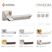 Дверная ручка HA117RO11 NB-CR/NB PANDORA цвет брашированный никель, глянцевый хром 2 штуки 