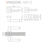 Дверная ручка HA117RO11 NB-CR/NB PANDORA цвет брашированный никель, глянцевый хром 2 штуки 