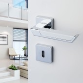 Дверная ручка HA117RO11 NB-CR/NB PANDORA цвет брашированный никель, глянцевый хром 2 штуки 