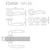 Дверная ручка HA126RO14 MVB DIANA цвет матовая бронза 2 штуки