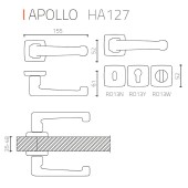 Дверная ручка HA127RO13 OSM APOLLO цвет старое серебро 2 штуки