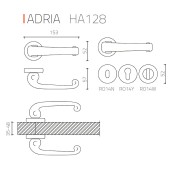 Дверная ручка HA128RO14 PRL ADRIA цвет жемчуг 2 штуки