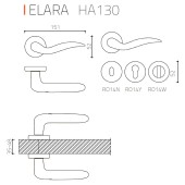 Дверная ручка HA130RO14 NB ELARA цвет никель 2 штуки 