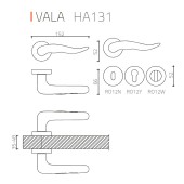 Дверная ручка HA131RO12 MAB VALA цвет старая бронза 2 штуки