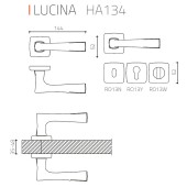 Дверная ручка HA134RO13 SLM LUCINA цвет серебро 2 штуки 