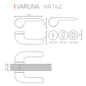 Дверная ручка HA142RO12 CR VARUNA цвет глянцевый хром 2 штуки 