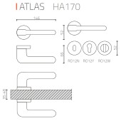 Дверная ручка HA170RO11 NBM ATLAS цвет брашированный матовый никель 2 штуки 