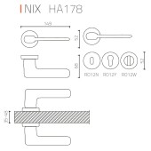Дверная ручка HA178RO11 CBM NIX цвет полированный хром 2 штуки 