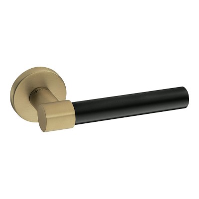 Дверная ручка HA186RO12 GB-GB/AL6 AXE цвет матовая латунь, черный 2 штуки 