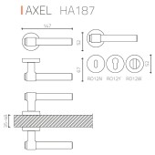 Дверная ручка HA187RO12 AL6 AXEL цвет черный 2 штуки 