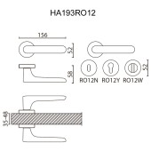Дверная ручка HA193RO12 ELX5 ELLIPSE цвет брашированная латунь 2 штуки 
