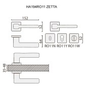 Дверная ручка HA194RO11 AL6 ZETTA цвет черный 2 штуки 
