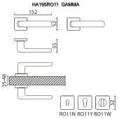 Дверная ручка HA195RO11 ELX1 GAMMA цвет брашированный графит 2 штуки 