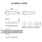 Дверная ручка HA196RO12 AL6 KAPPA цвет черный 2 штуки 