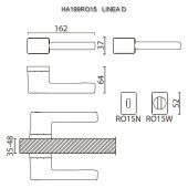 Дверная ручка HA199RO15 NB LINEA D цвет никель 2 штуки 