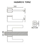 Дверная ручка HA204RO15 AL6 TOPAZ цвет черный 2 штуки