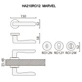Дверная ручка HA210RO12 AL6 MARVEL цвет черный 2 штуки 