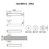 Дверная ручка HA218RO12 AL6 APEX цвет черный 2 штуки 
