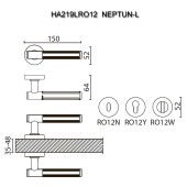 Дверная ручка HA219LRO12 AL6 NEPTUN-L цвет черный 2 штуки 