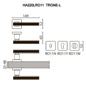 Дверная ручка HA220LRO11 CR TRONE-L цвет глянцевый хром 2 штуки 