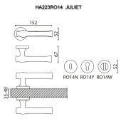 Дверная ручка HA223RO14 AL6 JULIET цвет черный 2 штуки