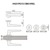 Дверная ручка HA231RO12 BBN ARIEL цвет черный матовый никель 2 штуки