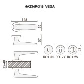 Дверная ручка HA234RO12 BBN VEGA цвет черный матовый никель 2 штуки Дверная ручка HA234RO12 BBN VEGA цвет черный матовый никель 2 штуки