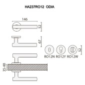 Дверная ручка HA237RO12 GB ODIA цвет матовая латунь 2 штуки Дверная ручка HA237RO12 GB ODIA цвет матовая латунь 2 штуки
