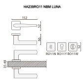 Дверная ручка HA239RO11 CR LUNA цвет глянцевый хром 2 штуки Дверная ручка HA239RO11 CR LUNA цвет глянцевый хром 2 штуки