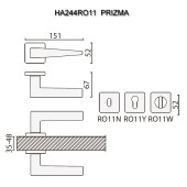 Дверная ручка HA244RO11 GB PRIZMA цвет матовая латунь 2 штуки