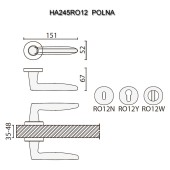Дверная ручка HA245RO12 BBN POLNA цвет черный матовый никель 2 штуки