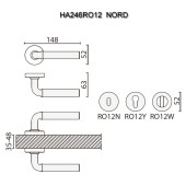 Дверная ручка HA246RO12 GB NORD цвет матовая латунь 2 штуки 
