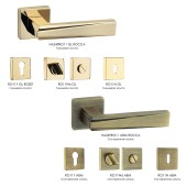 Дверная ручка HA249RO11 GL ROCCA цвет глянцевое золото 2 штуки