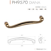 Дверная ручка скоба PH9570 0280 PRL цвет перламутровый длина 307 мм, крепление 280 мм