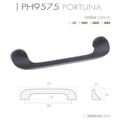 Дверная ручка скоба PH9575 0280 NB цвет брашированный никель длина 332 мм, крепление 280 мм