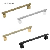 Дверная ручка скоба PH9725 0350 CR-CR цвет глянцевый хром длина 410 мм, крепление 350 мм