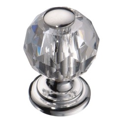 Ручка кнопка шар 0737-005-MINI цвет глянцевый хром, прозрачный кристалл диаметр 21 мм Ручка кнопка шар 0737-005-MINI цвет глянцевый хром, прозрачный кристалл диаметр 21 мм