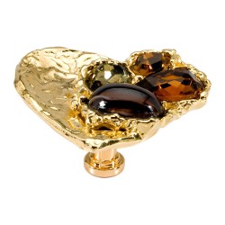 Ручка эксклюзив кнопка 08.02.MO19 Core глянцевое золото 24К кристаллы Сваровски