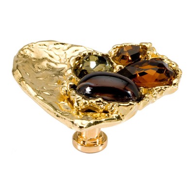 Ручка эксклюзив кнопка 08.02.MO19 Core глянцевое золото 24К кристаллы Сваровски