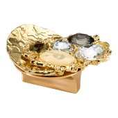 Ручка эксклюзив кнопка 08.32.MO19 Core глянцевое золото 24К кристаллы Сваровски 