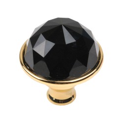 Ручка эксклюзив кнопка 0Z5741.BN0.00 глянцевое золото, черный кристалл Сваровски диаметр 34 мм