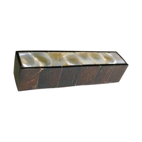 Ручка эксклюзив скоба 145A1 натуральный перламутр, кокосовое дерево длина 91 мм, крепление 64 мм 