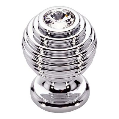 Ручка эксклюзив кнопка 15.030 SWA 07 цвет глянцевый хром, кристалл Swarovski диаметр 30 мм 